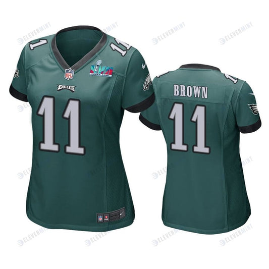 A.J. Brown 11 Philadelphia Eagles Super Bowl LVII Game Jersey - Women Green