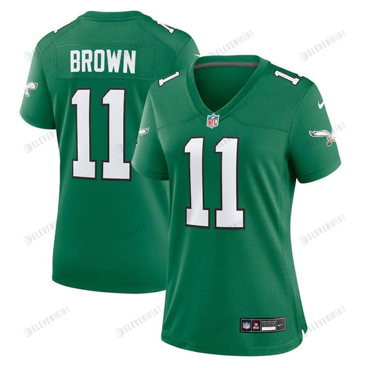 A.J. Brown 11 Philadelphia Eagles Alternate Game Women Jersey - Kelly Green
