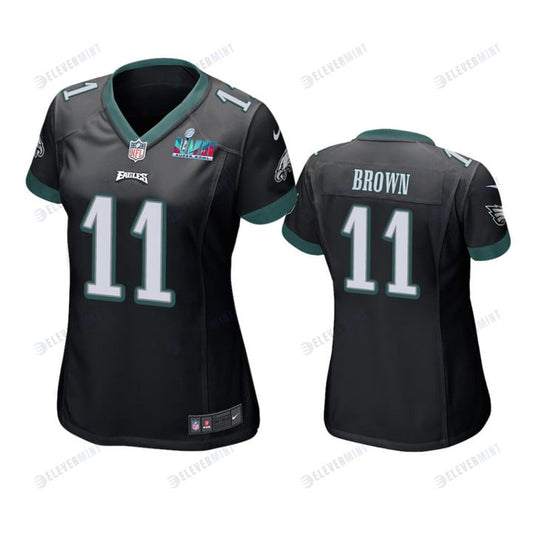 A.J. Brown 11 Philadelphia Eagles Super Bowl LVII Black Game Jersey - Women